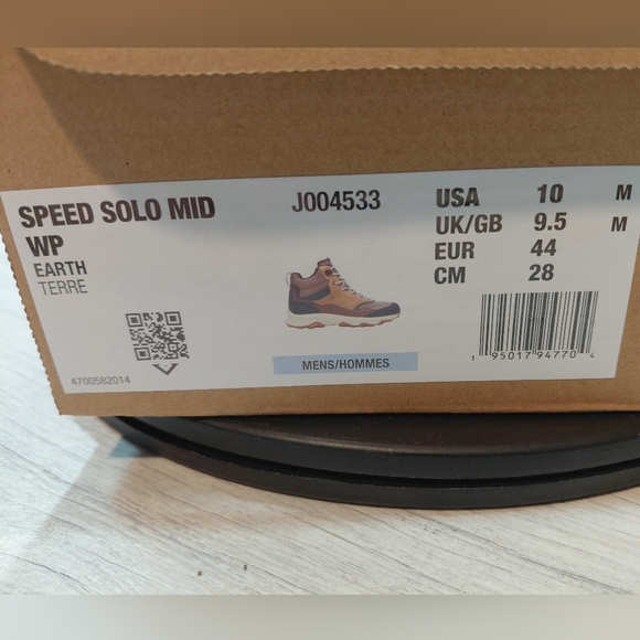 NEW Merrell Men's Speed Solo Mid Brown Black White Hiking Shoes SIZE MENS 10 - Picture 14 of 15